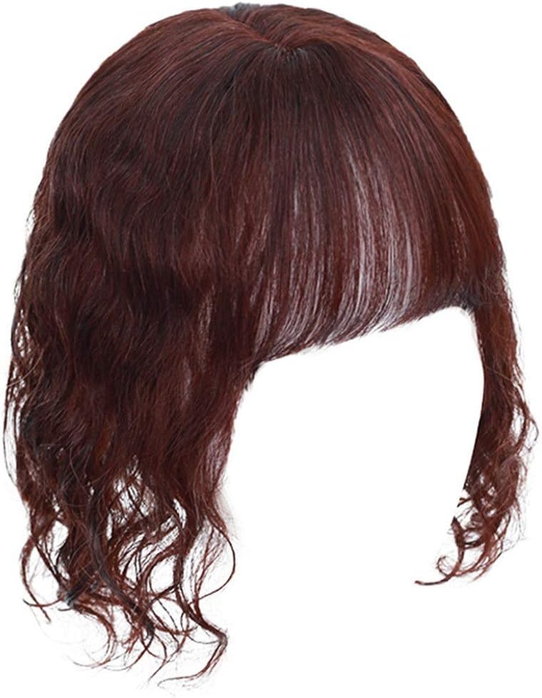 人毛100％前髪付き部分ウィッグ瞬間カバーI型つむじ地肌総手植え